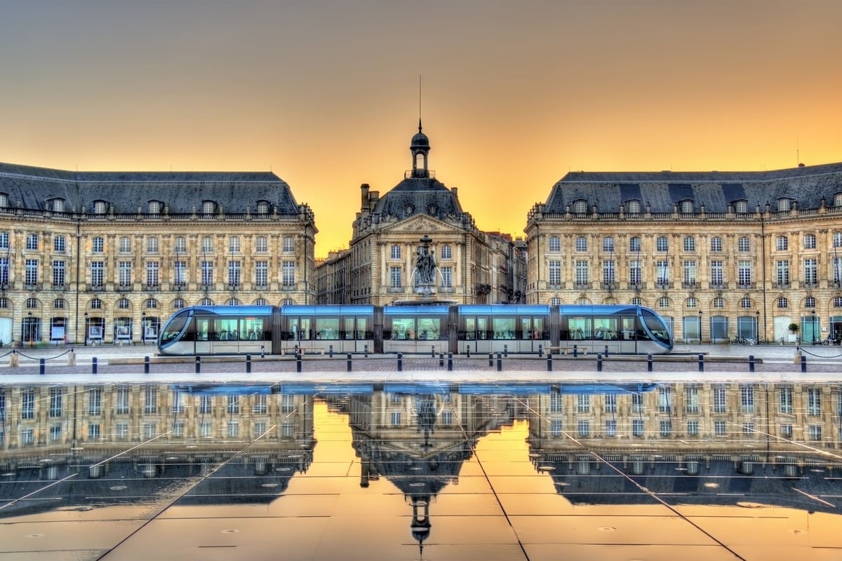 Place De La Bourse In Bordeaux, France, Southern Europe