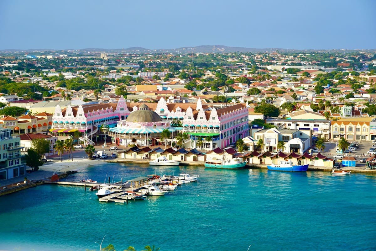 Aerial View Of Oranjestad In Aruba, Caribbean Sea