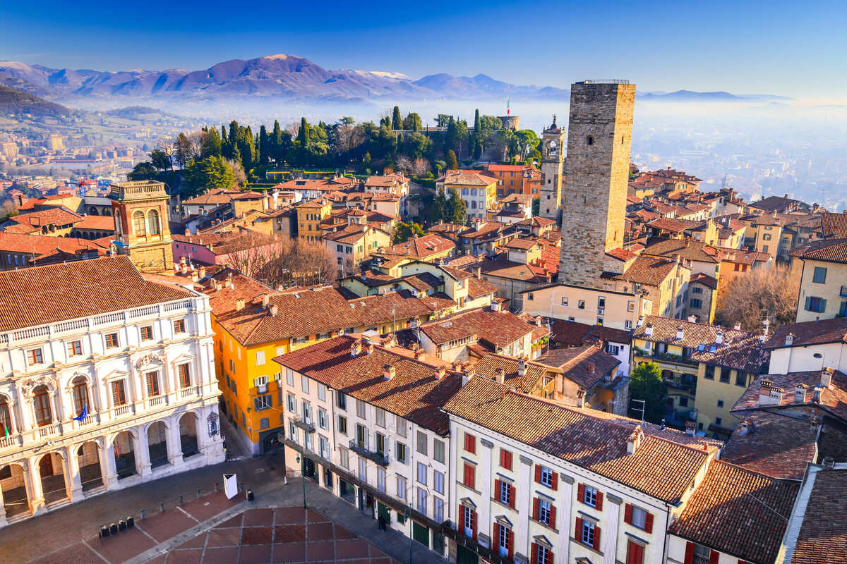 Aerial View Of Bergamo, Italy