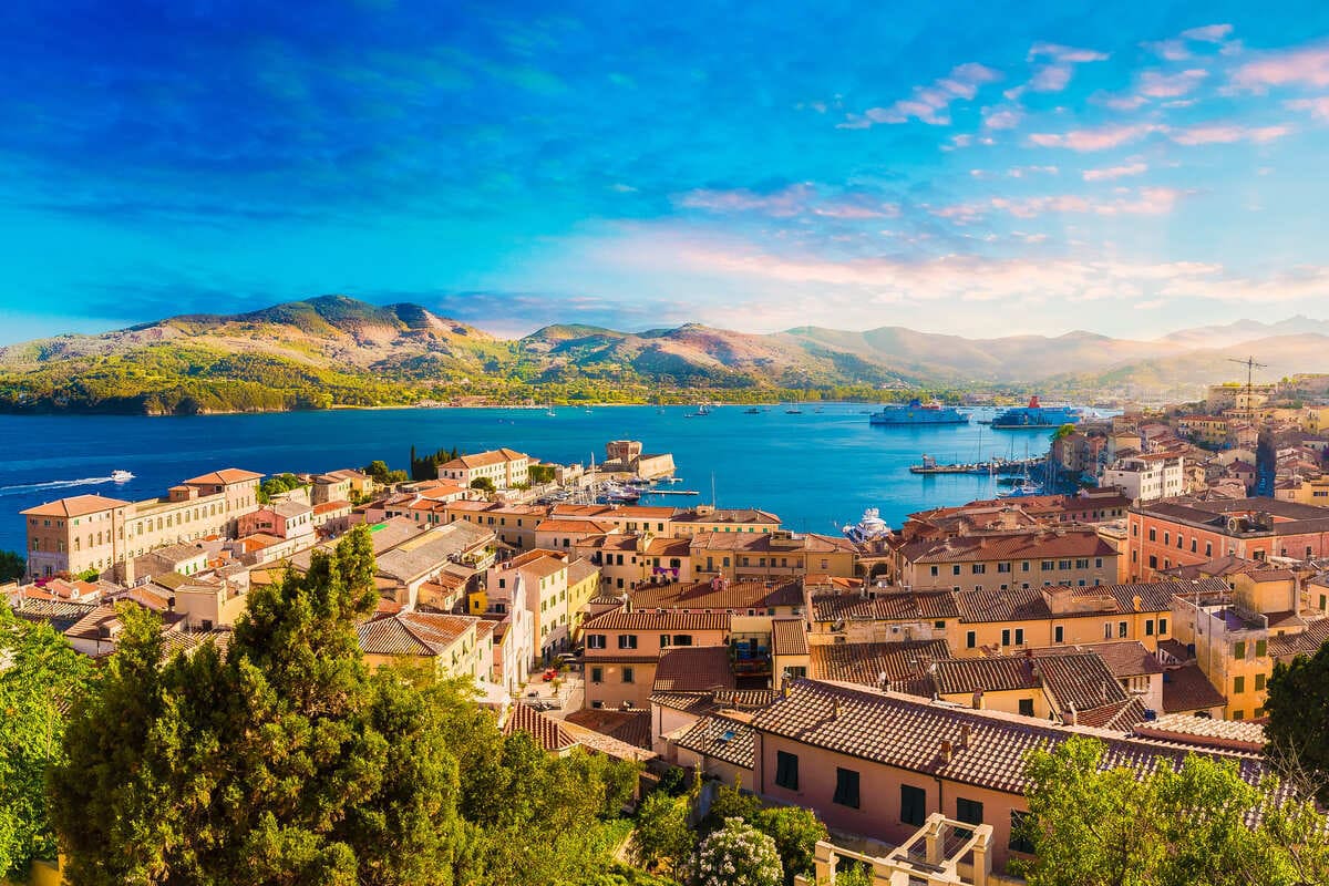 Panoramic View Of Portoferraio In Elba Island, Italy