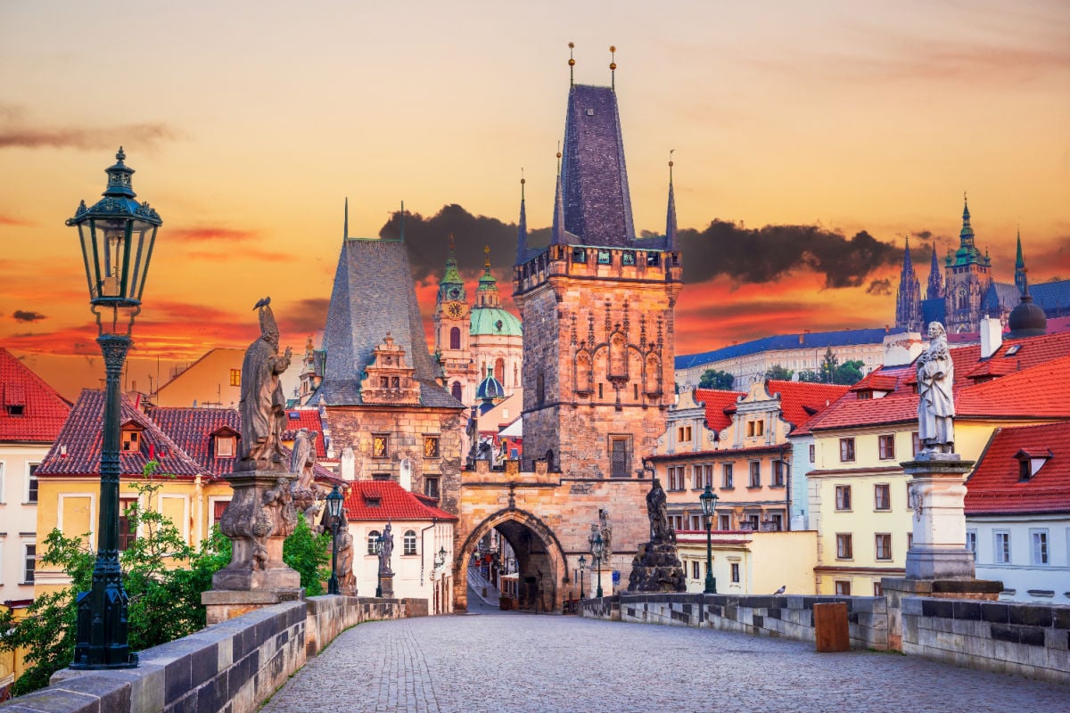Medieval cityscape of Prague, Czechia