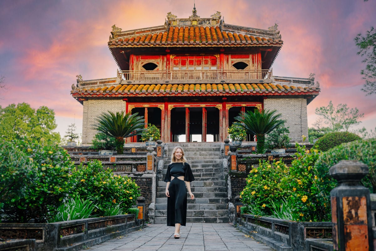 Minh Lau pavilion at Minh Mang Emperor Tomb, Hue, Vietnam